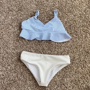 Blue pinstripe bikini
